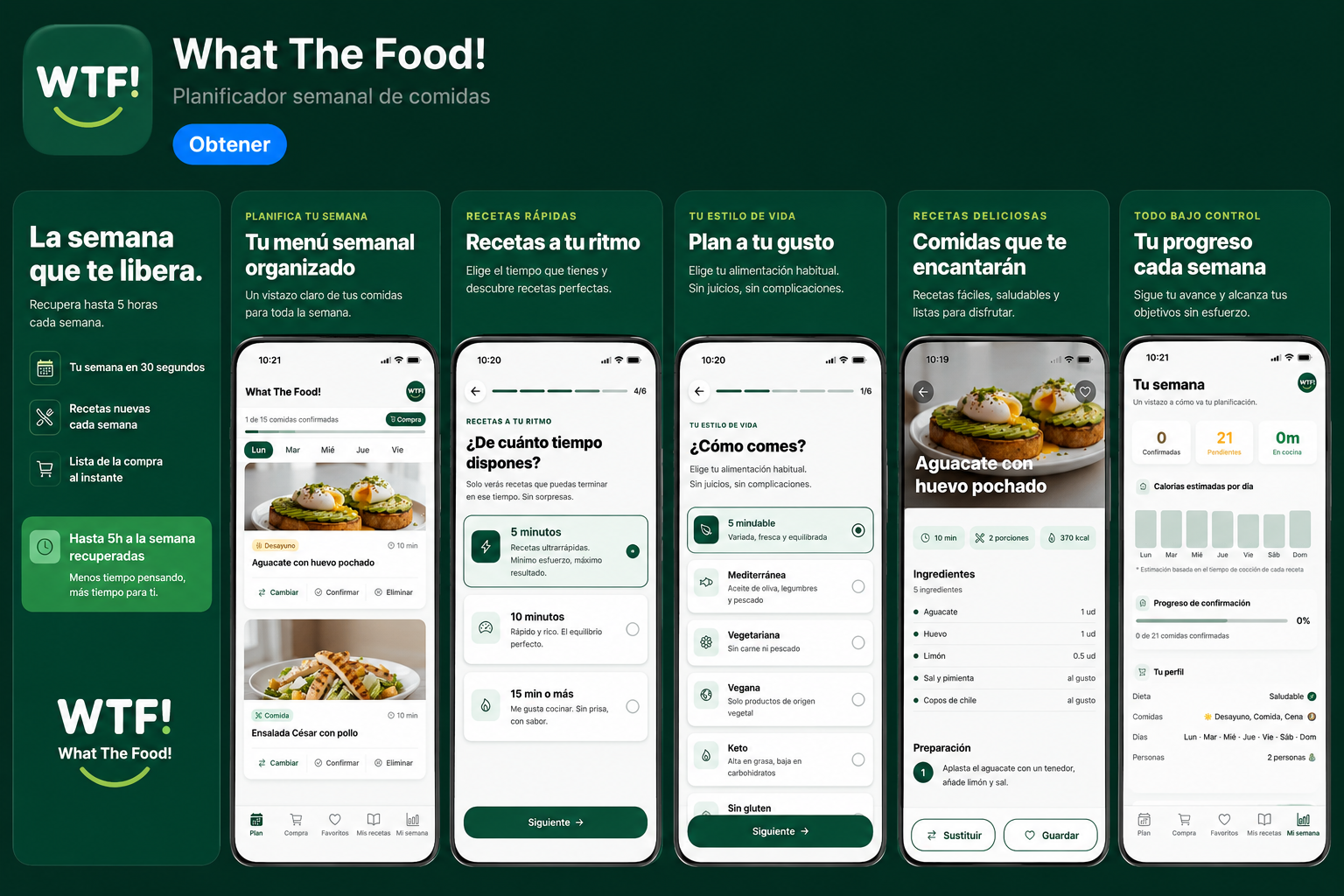What The Food! — Vista general de la app
